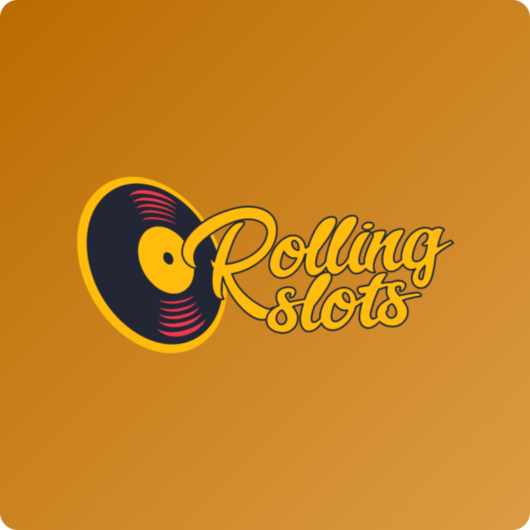Rolling Slots logo colour background